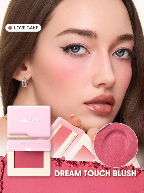 **SHEGLAM Dream Touch Blush - Lightweight, Smooth, Blendable Powder Blush in Love Cake**