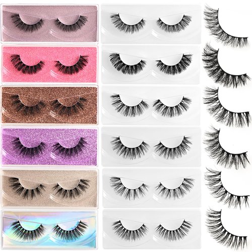 APCYUST Wispy Lashes Bulk 30 Pairs Natural Volume Eyelashes Mixed Styles Wholesale Cat Eye & Doll Eye Strip Lash Sets Short Thick Fluffy False Mink Eyelash Strips Full Fake Pestañas Postizas