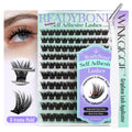 Self Adhesive Lash Clusters, Winkgiggle 100pcs No Glue Needed Self Adhesive Eye Lashes Clusters, Reusable Pre-Glued Lashes No Remover No Residue for Beginners（Volume-Mixed）