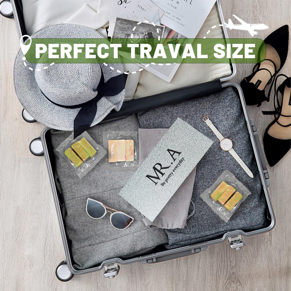 MR.A 23pcs Handmade Travel Soap, Mini Olive Hand Soap Individually Wrapped, Body Bath Gentle Bars Men Women, Travel Size Toiletries for Homeless and Hotel, Essentials Wash for Guest Bathroom
