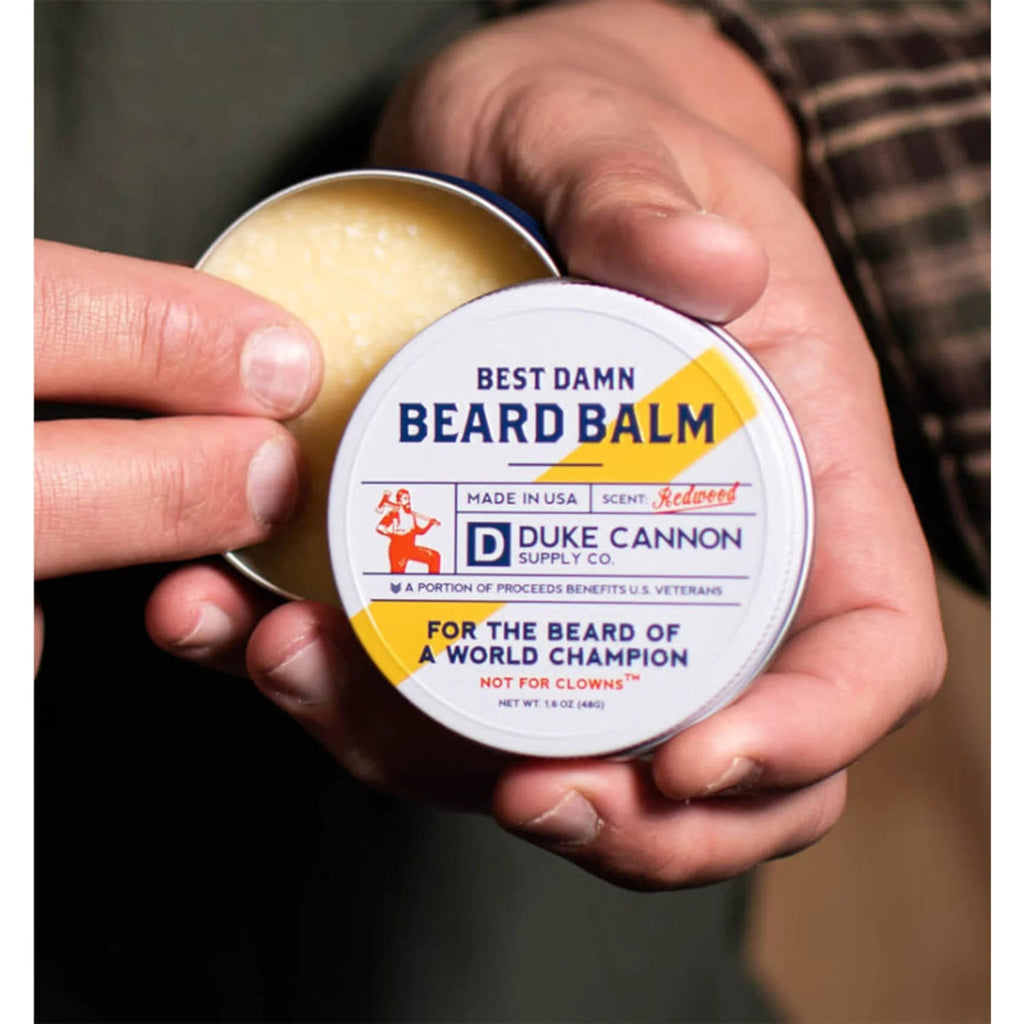 Duke Cannon Supply Co. Best Damn Beard Balm - Redwood Scent, 1.6 oz.