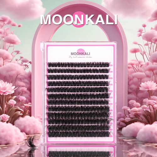 MOONKALI Lash Clusters Wispy 100D Volume Eyelash Clusters 12-20mm Mix Length Individual Lashes D Curly Cluster Eyelash Extensions Mink Thick Volume Eyelashes Extension Clusters for Beginners
