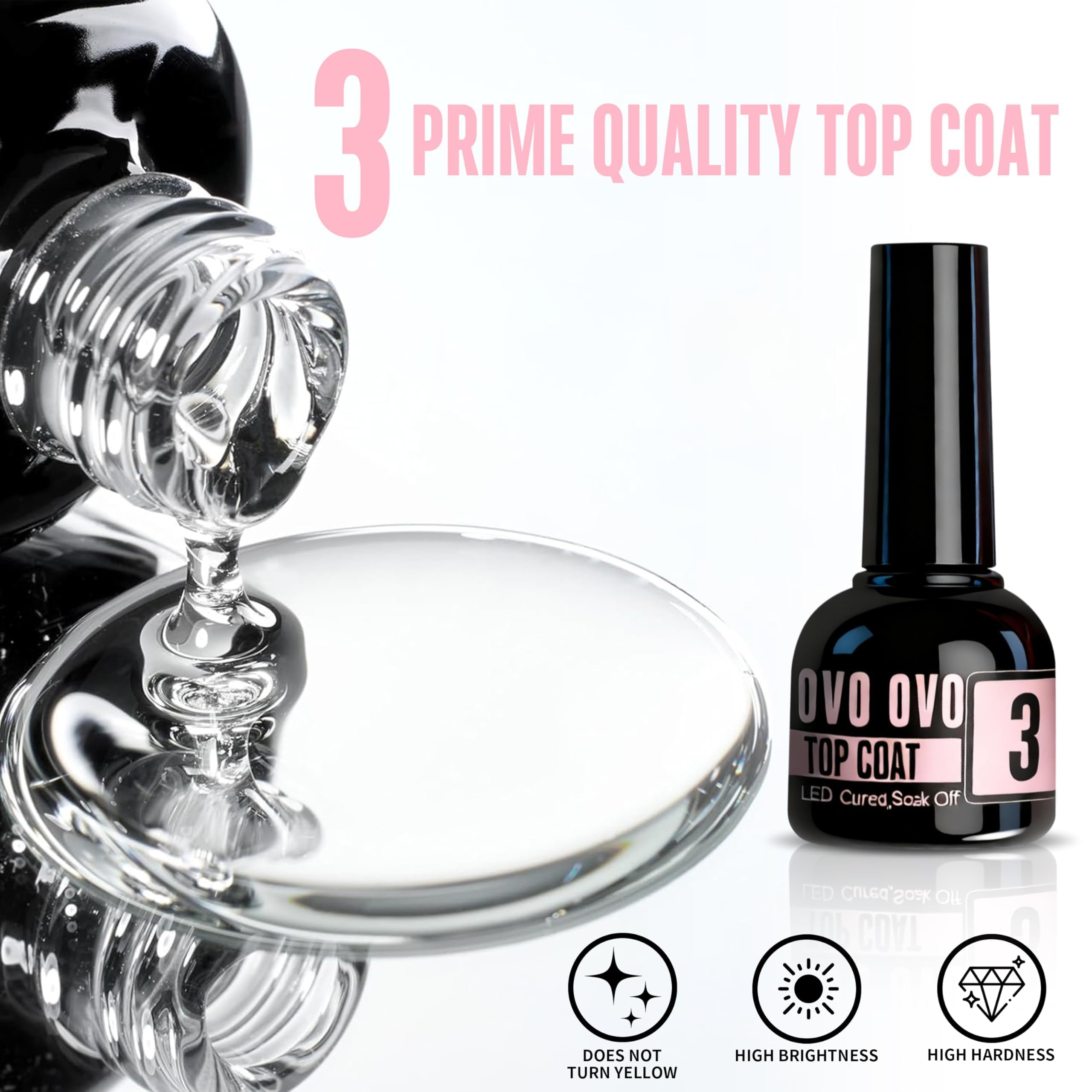 UV Nail Glue and Builder Gel 2 in 1, No Wipe Top Coat Kit for Predesigned French Tip Nail Tips, NOVO OVO Super Strong Adhesive for Press on Nails, 30+ Days Long Lasting, Salon Effect, Easy to Use