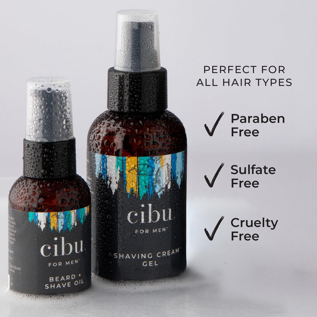 CIBU for Men Beard + Shave Oil - 2oz Pre-Shave Beard Oil for Men - Softens Beard, Relieves Itching, Moisturizes Skin, and Reduces Redness