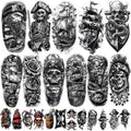 77 Sheets Pirate Temporary Tattoos Adult Men Kids Captain Pirate Ships Flag Sailor Anchor Sailboat Skull Fake Tattoos, Pirates Stickers for Costume Dress Up Makeup Party Accessories