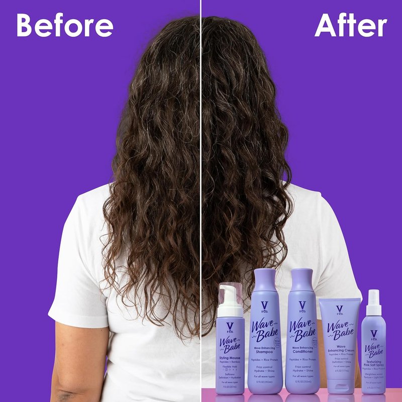 V&Co. Beauty Wave Babe Styling Mousse - Lightweight Hold for Effortless Waves | 7 oz
