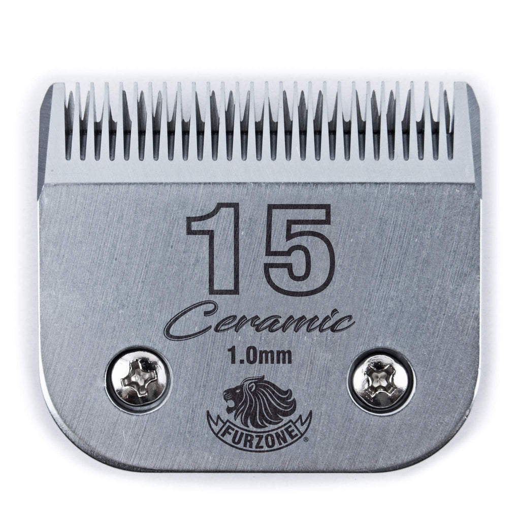 Furzone Detachable Ceramic Blade - Size 15 Blade 3/64", Made of High-Tech Ceramic Materials, Compatible with Most Andis, Oster, Wahl A5 Clippers