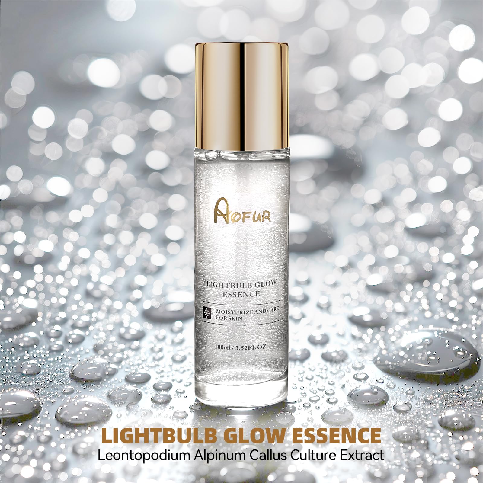 Aofur Lightbulb Glow Essence 3.52 Fl Oz (100ml) Moisturize And Care For Skin Glass Skin Elasticity for Aged Skin Serum for Face (100ml)