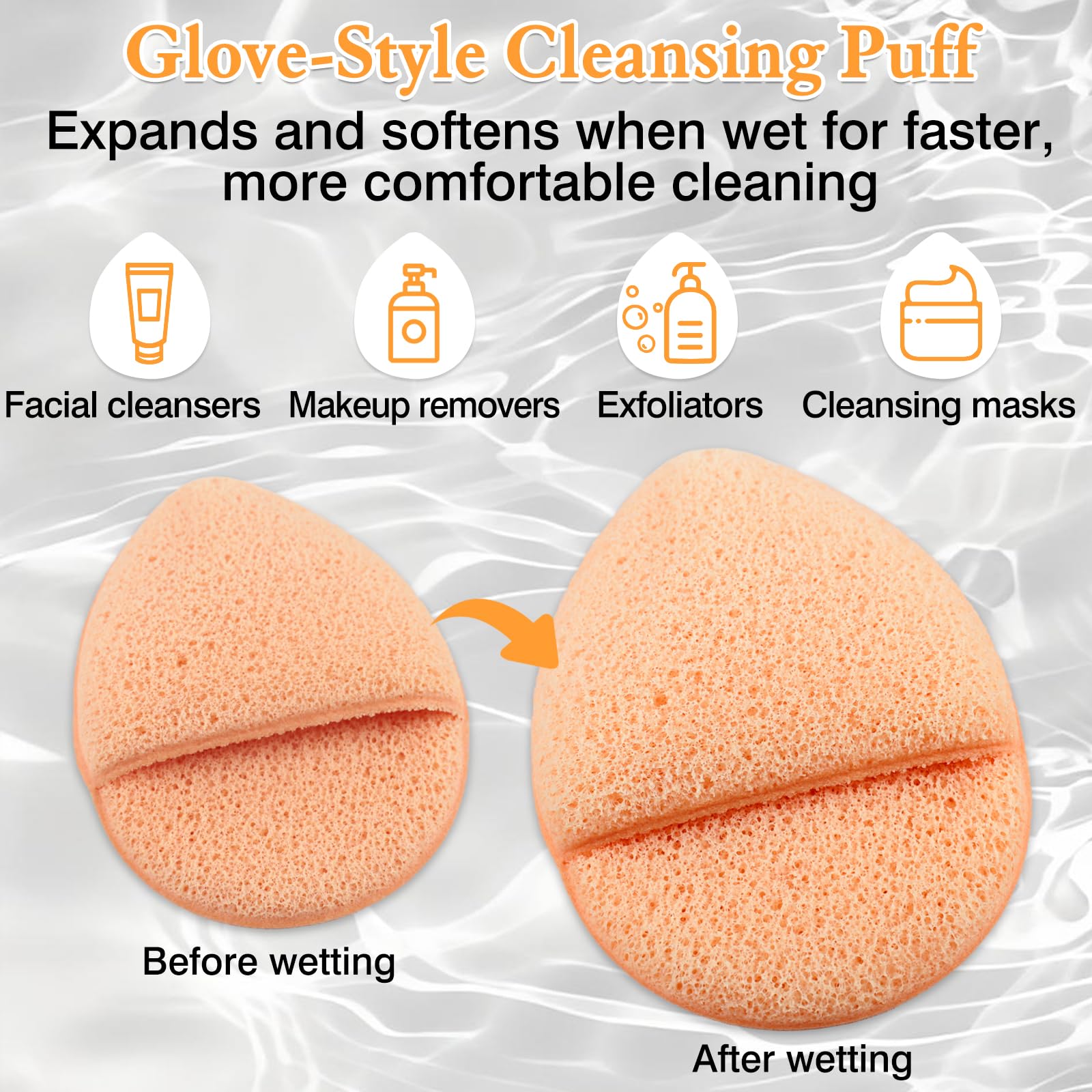 Brvlsoc Reusable Face Scrubber Sponges – 3-Pack Gentle Exfoliating Makeup Remover Pads for Face Wash & Daily Skincare (Orange, Yellow, Gray)