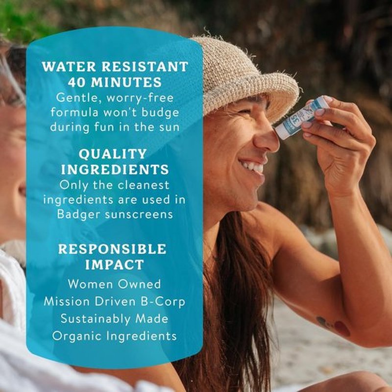 Badger Mineral Sunscreen Face Stick SPF 35 - 97% Organic Unscented Zinc Oxide | Coral Reef Safe, 0.65 oz