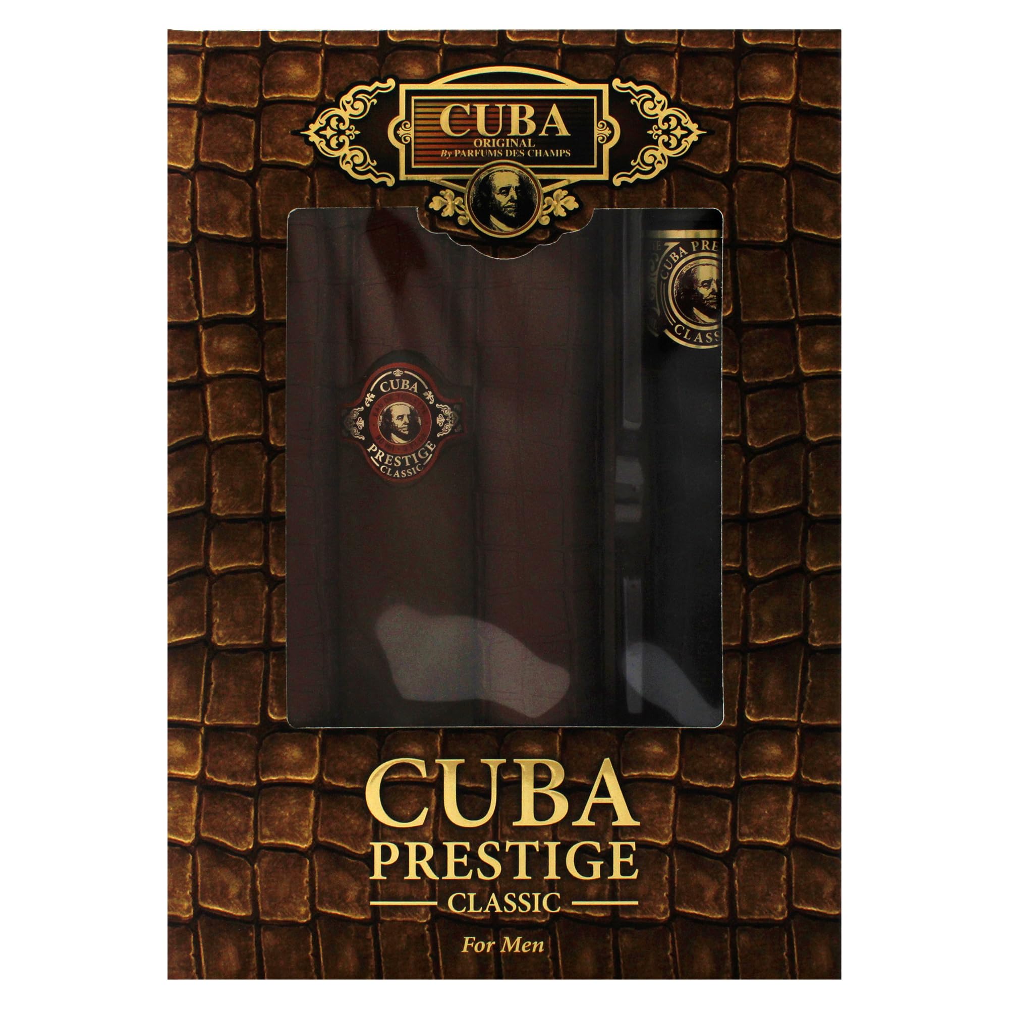 Cuba Prestige Classic by Cuba for Men - 2 Pc Gift Set 3.4oz EDT Spray, 1.17oz EDT Spray