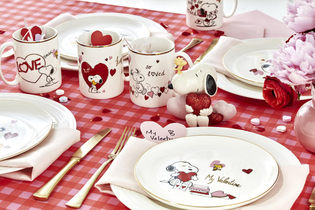 Lenox Snoopy Valentine's Day Entertaining Collection, Mug Set, 4-Piece