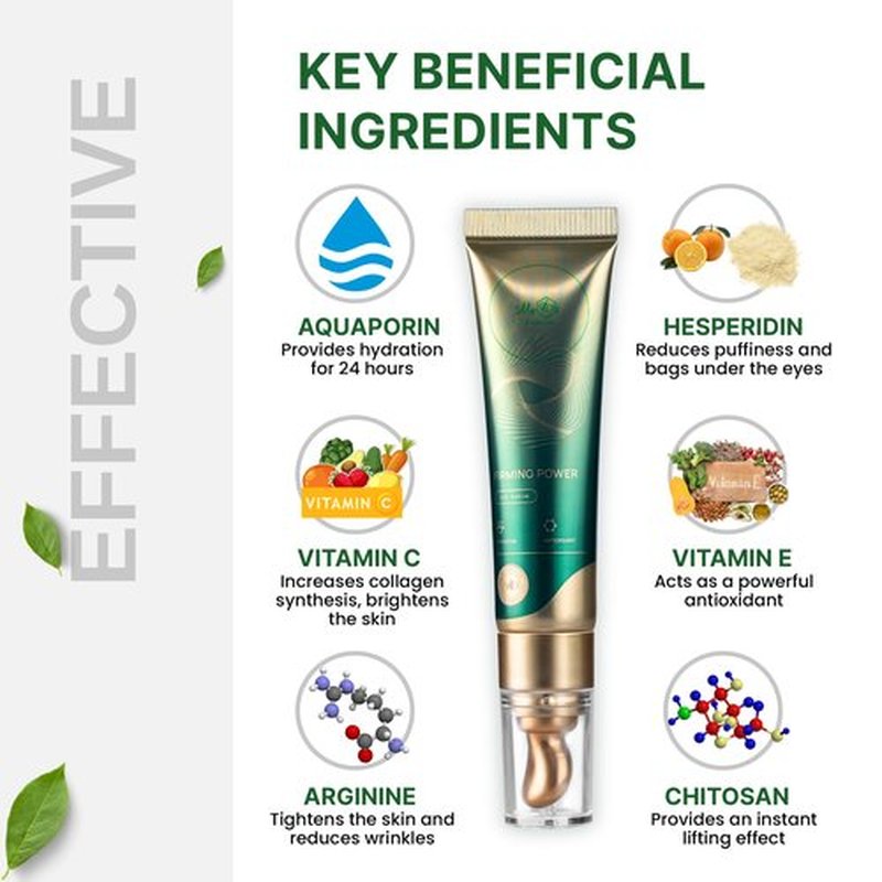 MyIDi Hydrating Dark Circle Eye Cream - Firming Power Under Eye Serum - Caffeine & Vitamin C & E - Anti Aging & Repairing - Vegan & Cruelty-Free, 15 ml