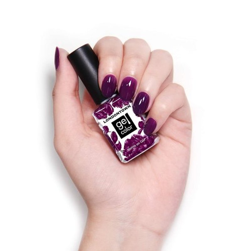 LONDONTOWN UV/LED Gel Nail Polish - Long Lasting, Chip Resistant High Shine Color - Glossy Deep Purple, Portobello Plum, 12ml/.40fl oz