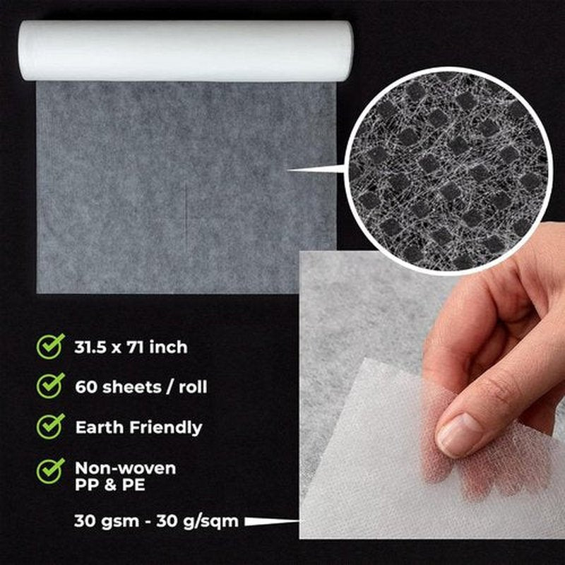 Disposable Massage Bed Cover - Non-Woven, Crinkle-Free Sheets for Spa & Tattoo Use | 31.5 x 71 Inches (60 Sheets)