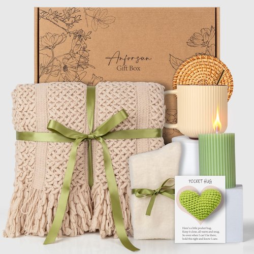 Self Care Gifts for Women Get Well Soon Gifts, Birthday Baskets Care Package for Women, Thinking of You Feel Better Inspirational Basket for Mom Her Friend Sister Wife