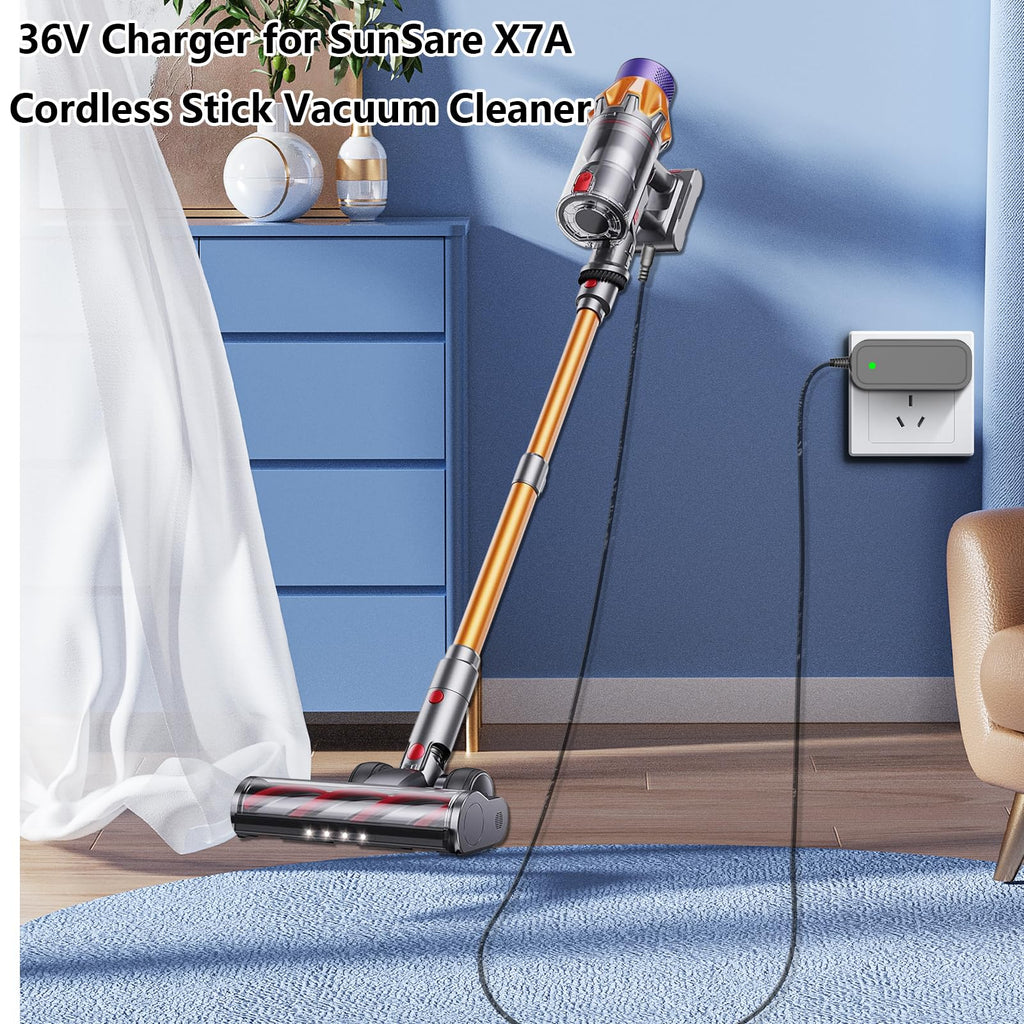 VOJSALDR 36V Charger for 29.6V Cordless Vacuum Cleaner Replacement for SMOTURE VAC01 & SunSare X7A 550W 45KPA Cordless Stick Vacuum Cleaner Charger Adapter