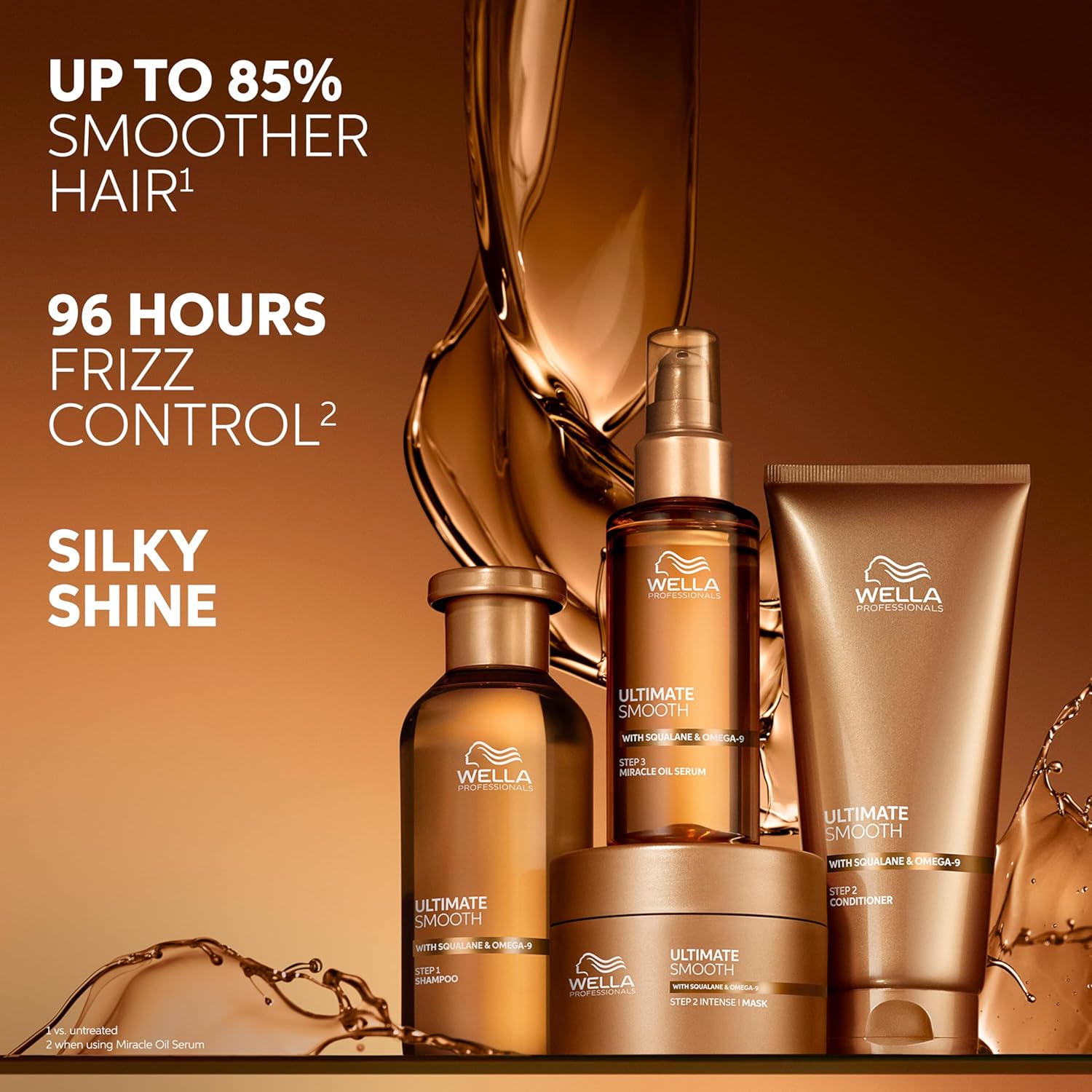 Wella Professionals ULTIMATE SMOOTH Conditioner - Nourishing Treatment for Dry, Frizzy Hair | Silky Shine with Squalane & Omega 9 | Color Safe