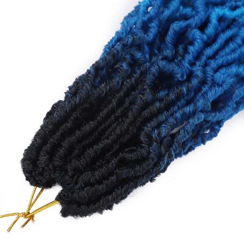 Bylatt 8 Packs Short Faux Locs Crochet Hair 120 Strands 12Inch Soft Locs wavy Dreadlocks Crochet Braids Natural Black Pre-Looped Crochet Hair for Women (1B/Dark Blue/Light Blue, 12 Inch (Pack of 8))