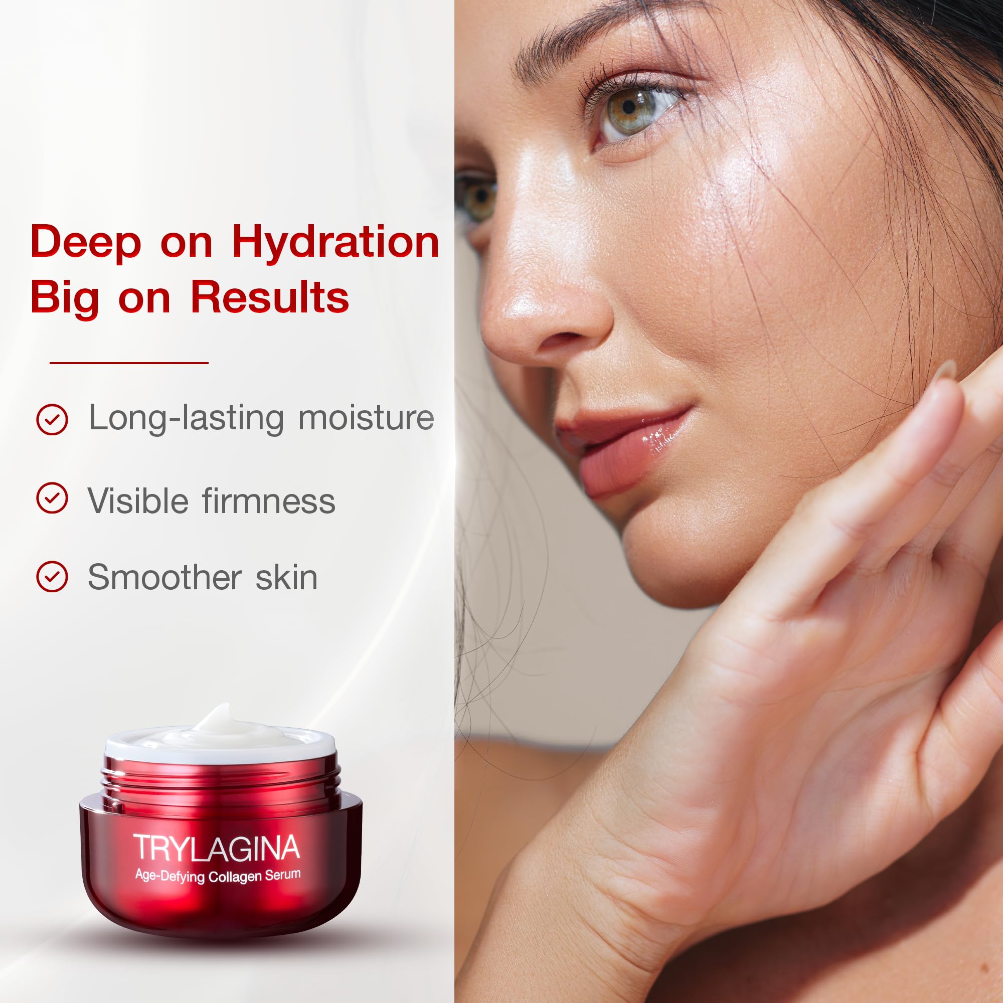 Trylagina 12X Age-Defying Collagen Serum, Anti Aging Face Cream, Anti Wrinkle Cream for Women, Face cream for Women, Anti Aging Skin Care, Brightening Serum, Hydration - 1.05oz