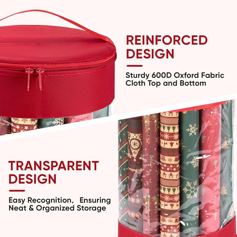 BALEINE Christmas Tree Storage Bag - 7.5FT with Wrapping Paper Organizer | Durable & Spacious