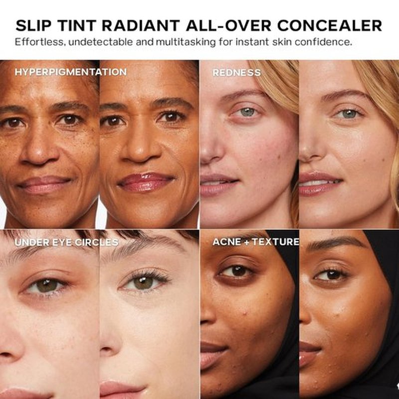 Saie Slip Tint Radiant Cream Concealer - Lightweight Hydrating Makeup for Dark Circles & Blemishes | Shade 24 (0.17 oz)