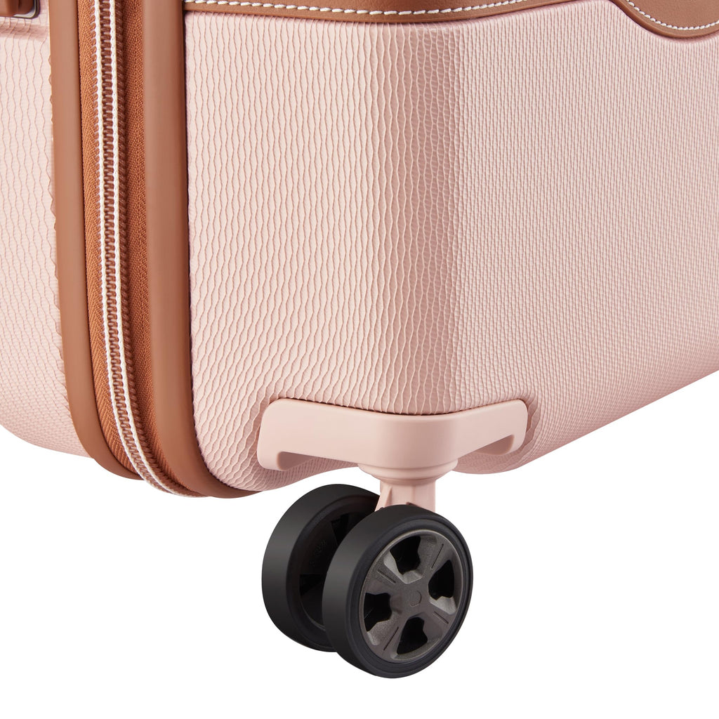 DELSEY PARIS Chatelet Air 2.0 Carry-On Plus Suitcase 20 Inch, Hardside Polycarbonate Luggage, Dual-Density Spinner Wheels, TSA Lock, USB Port, Blush Pink