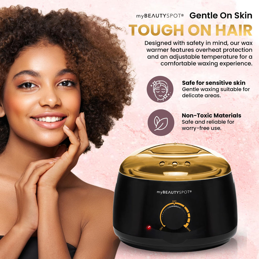 My Beauty Spot Wax Warmer for Hair Removal Kit – Wax Machine Kit for Women – At Home Hair Removal Wax Kit – Full Body Bikini Brazilian – Includes Wax Beads & Sticks