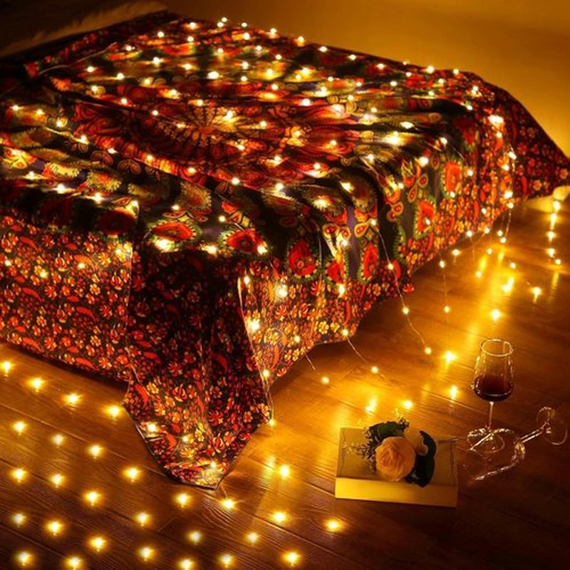 Tuanse 195 LED Curtain Lights - 6.5 x 5 Feet Fairy String Lights with 8 Modes & Remote for Indoor/Outdoor Decor