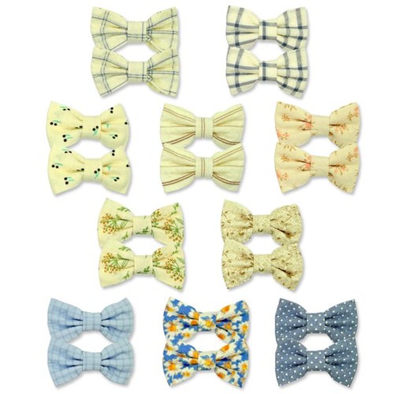 Baby Girl Hair Clips Set, 20 Pcs 2 Inch Blue & White Hair Bows Barrettes Handmade Accessories Alligator Clip for Little Girls Babies Toddlers Child Kids Teens Gifts