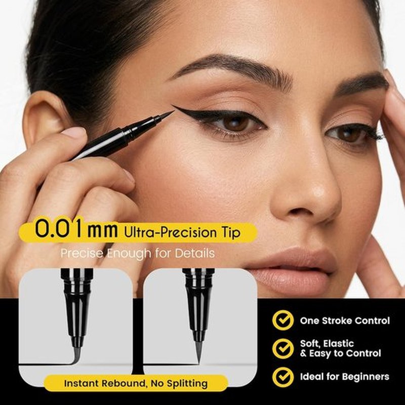 Regine Switzerland Liquid Eyeliner - Waterproof Black Pen with Vegan Formula for Long-Lasting Wear