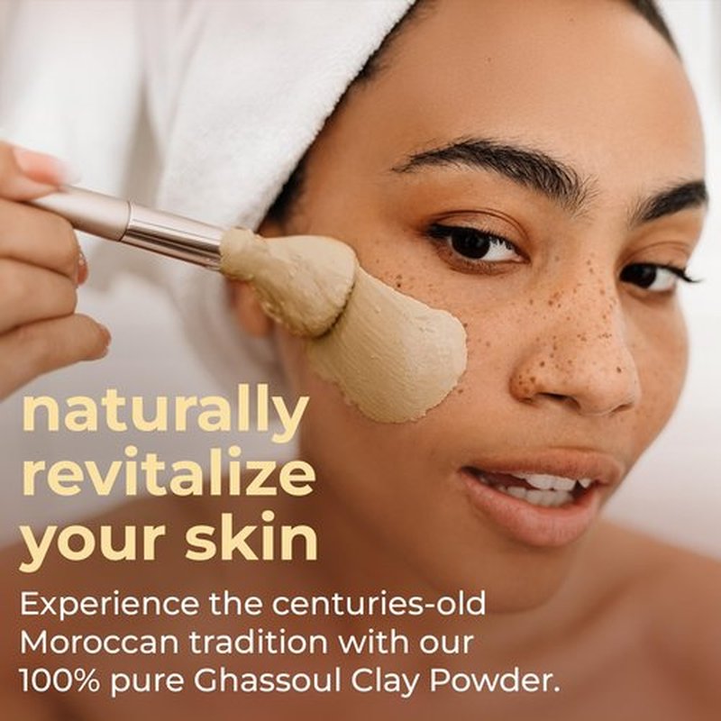 Natural Elephant Ghassoul (Rhassoul) Moroccan Lava Clay Powder | 100% Pure & Natural Face & Body Mask Powder | 3 oz Travel Size