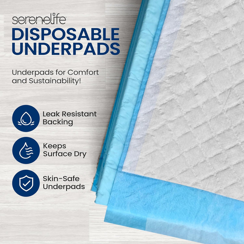 Disposable Underpads - Super Absorbent Incontinence Pads for Pets, Babies & Adults | 50 Count | 36 x 23 Inch
