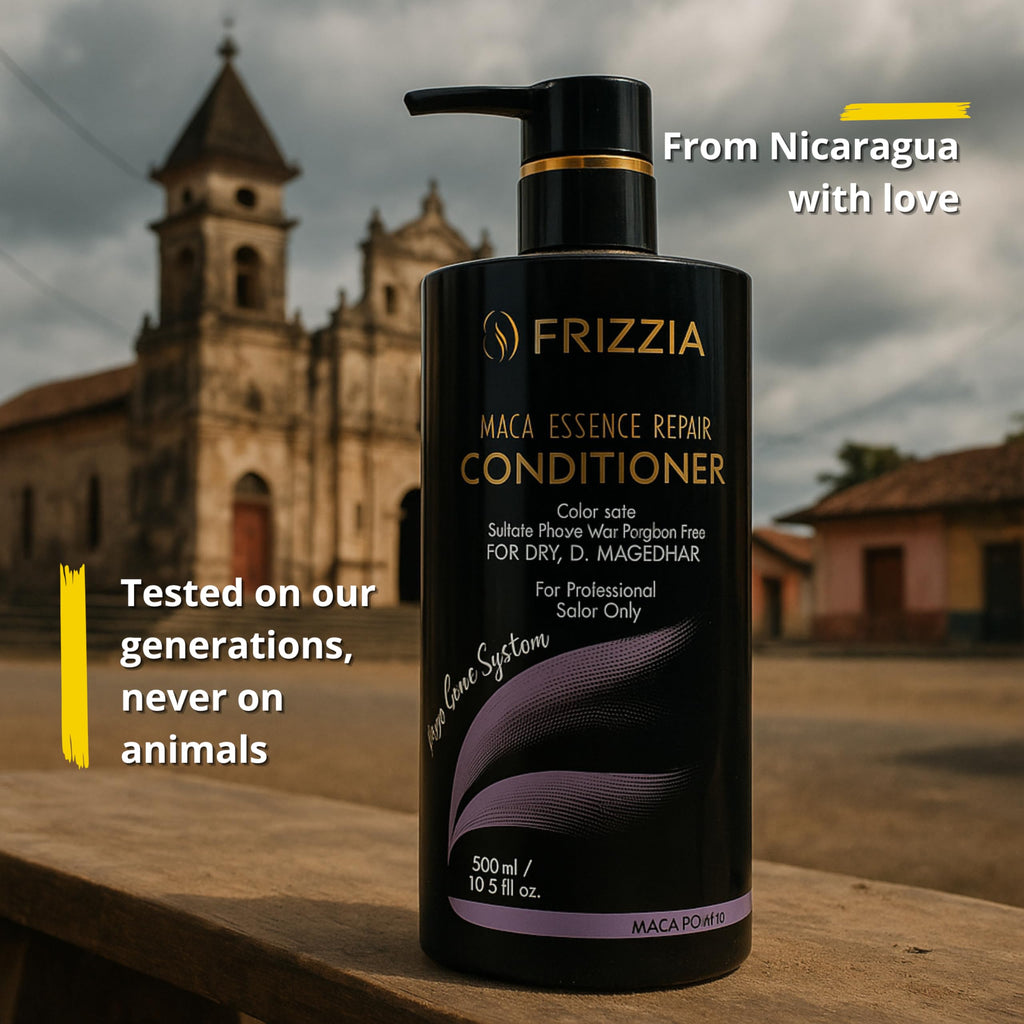 Frizzia PROFESSIONAL Conditioner with Maca, Argan and Vegetable Collagen | Repairs and Strengthens Damaged Hair | Opens Cuticles, Softens and Nourishes All Hair Types | 500ml