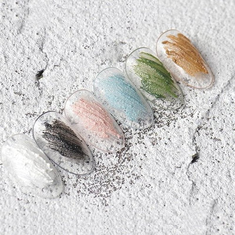 3D Acrylic Engraved Drawing Nail Gel Polish 3D Plaster Effect Gypsum Gel Nail Polish DIY Manicure No Need Top Coat Decoration （6 Colors）