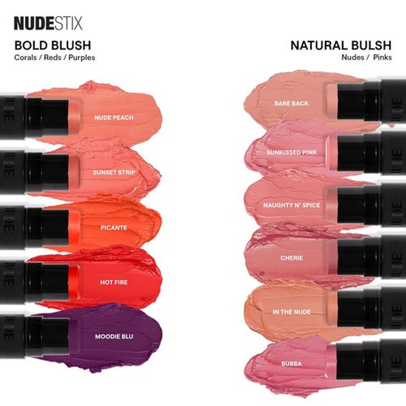 Nudestix Nudies Blush Stick – 3-in-1 Cream Blush for Cheeks, Eyes & Lips with Built-In Brush | Soft Matte Finish for a Natural Flush | Clean, Vegan & Travel-Friendly Makeup (Cherie)