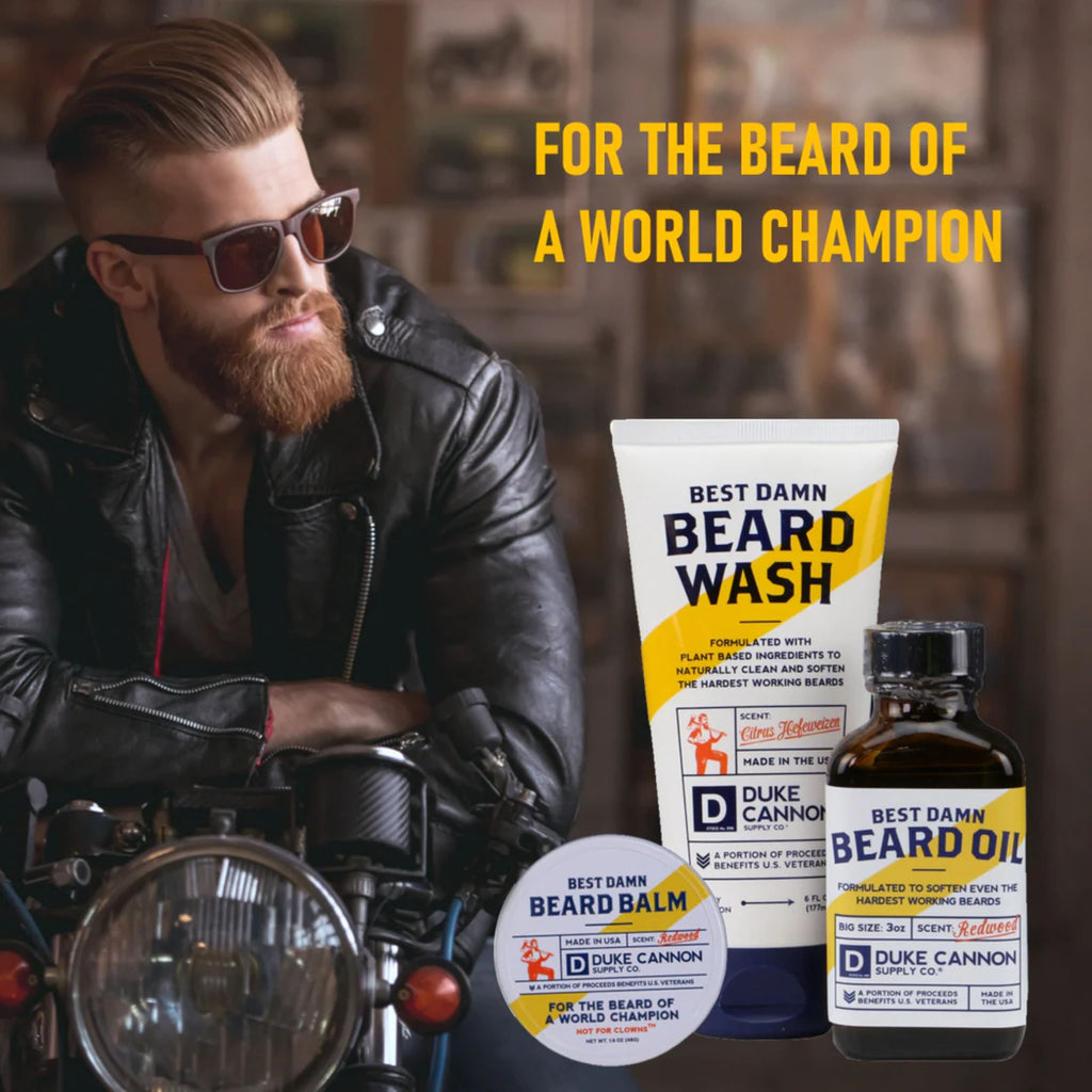 Duke Cannon Supply Co. Best Damn Beard Balm - Redwood Scent, 1.6 oz.