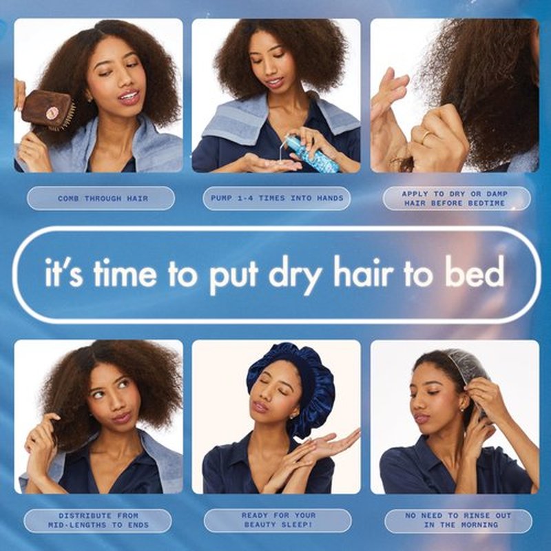 amika dream routine overnight hydrating hair mask | no rinse leave-in treatment for dry hair, ultra-hydrating, with hyaluronic acid for long-lasting moisture