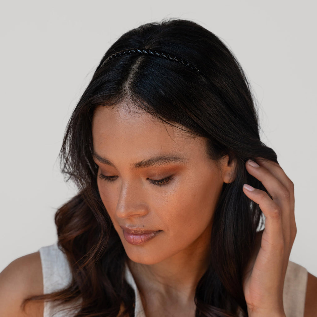 L. Erickson Braided 1/4" Headband - Black