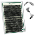 KEYYOULASH Lash Clusters 3D Effect Eyelash Clusters 280pcs 80D D Curl 9-18MIX Individual Lashes Wispy False Lashes Volume Cluster Eyelash Extensions Natural Soft DIY Lash Extension(80D，Zzlj-4)