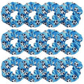 12 Pcs Shiny Soccer Hair Scrunchies Cheer Soccer Uniforms Scrunchie School Performance/Sports/Practice/Party/Gymnastics Scrunchie Ponytail Holder Wrist for Girls Cosplay Show (Blue)