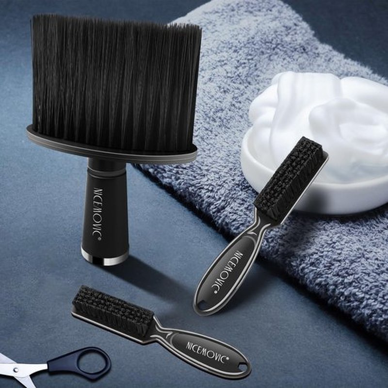 NICEMOVIC 3Pcs Barber Neck Duster, Professional Barber Accessories, Cleaning Supplies, Nylon Brush for Hair Cutting & Styling