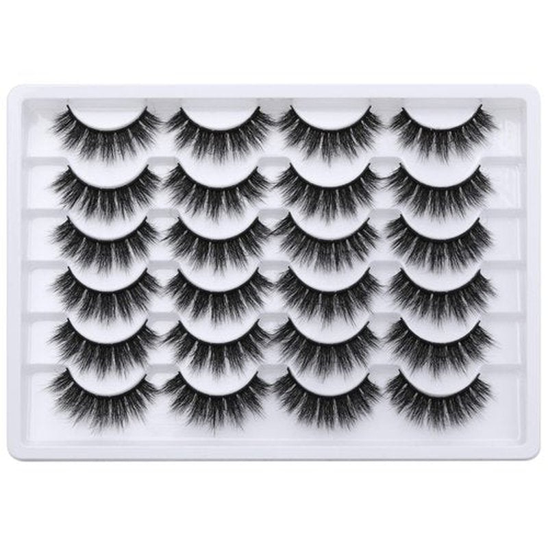 Newcally Eyelashes False Lashes Thick 18MM Long Faux Mink Eye Lashes Pack Dramatic Thick Volume Fake Eyelashes 12 Pairs Soft Reusable Lashes Multipack