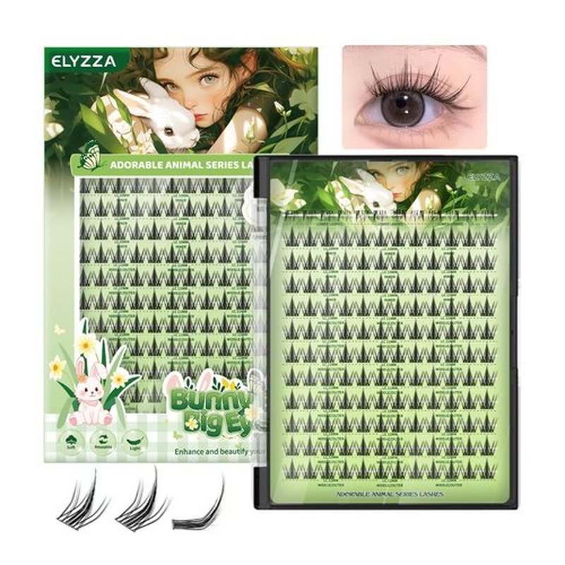 Lash Extension Kit LC Curl DIY Eyelash Extension With Thin Lash Band Natural Look Faux Lash Clusters With Bottom Lashes, 10-12mm Individual False Lashes for Self Use