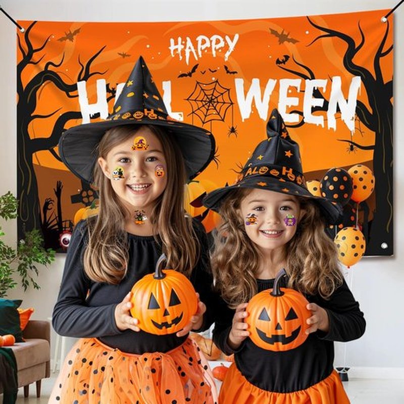 50 PCS Halloween Tattoos for Kids Party Decorations, Treats for Party Supplies Favors, Goodie Bag Stuffers Games for Boys Girls