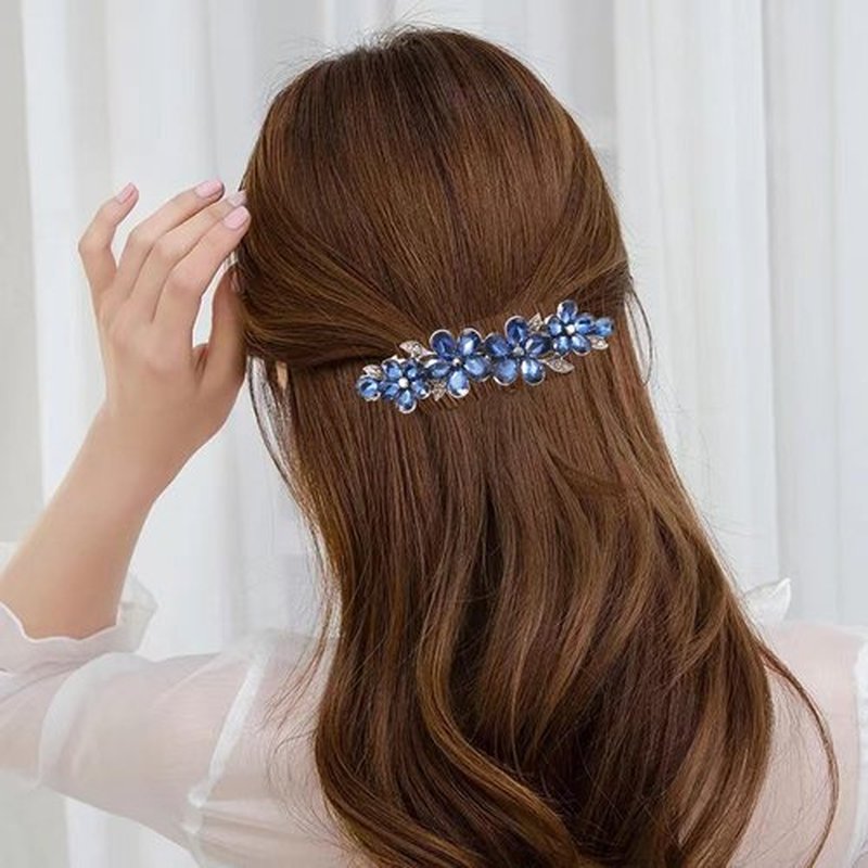 Jakeni Hair Clips for Women, Rhinestone Bridal Hair Barrettes with Crystal Accents, Sparkly Hair Pins for Wedding, Bride & Long Hair, Formal Evening Hair Accessories