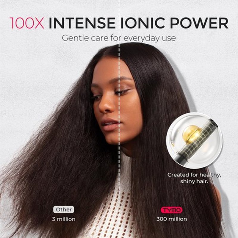 TYMO Diffuser Hair Dryer Blow Dryer - 300 Million Ionic Hairdryer with Diffuser & Comb Attachment for Curly Hair, Professional Blowdryer for Women, Cool Air Button, Small Travel Lightweight, Black