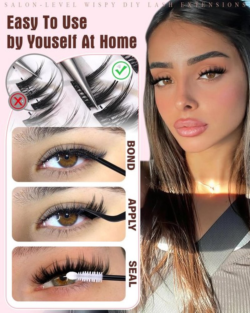Cat Eye Lash Clusters With Spikes Manga Eyelash Clusters Wispy Cluster Eyelash Extensions C-Curly Left&Right Lash Clusters Anime Individual Lashes Pre-Mapped DIY Lash Extensions 10-18MM by Zegaine