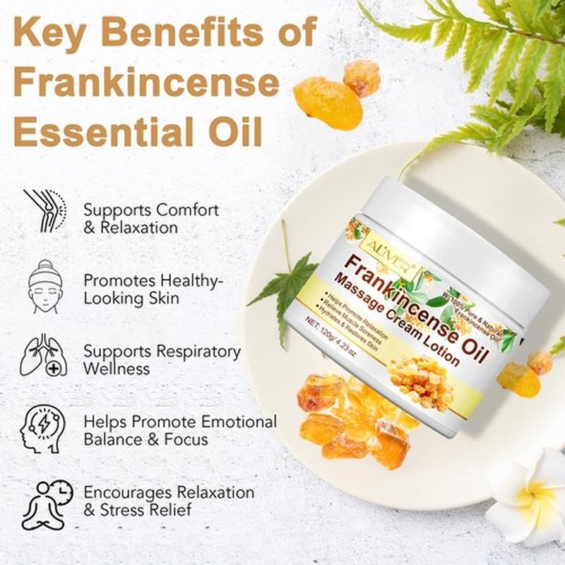 Frankincense Balm for Anti-Aging, Muscle Massage – Deep Moisturizing Cream for Dry Cracked Skin – Face Body Skincare for Men and Women – 2oz Natural Balm