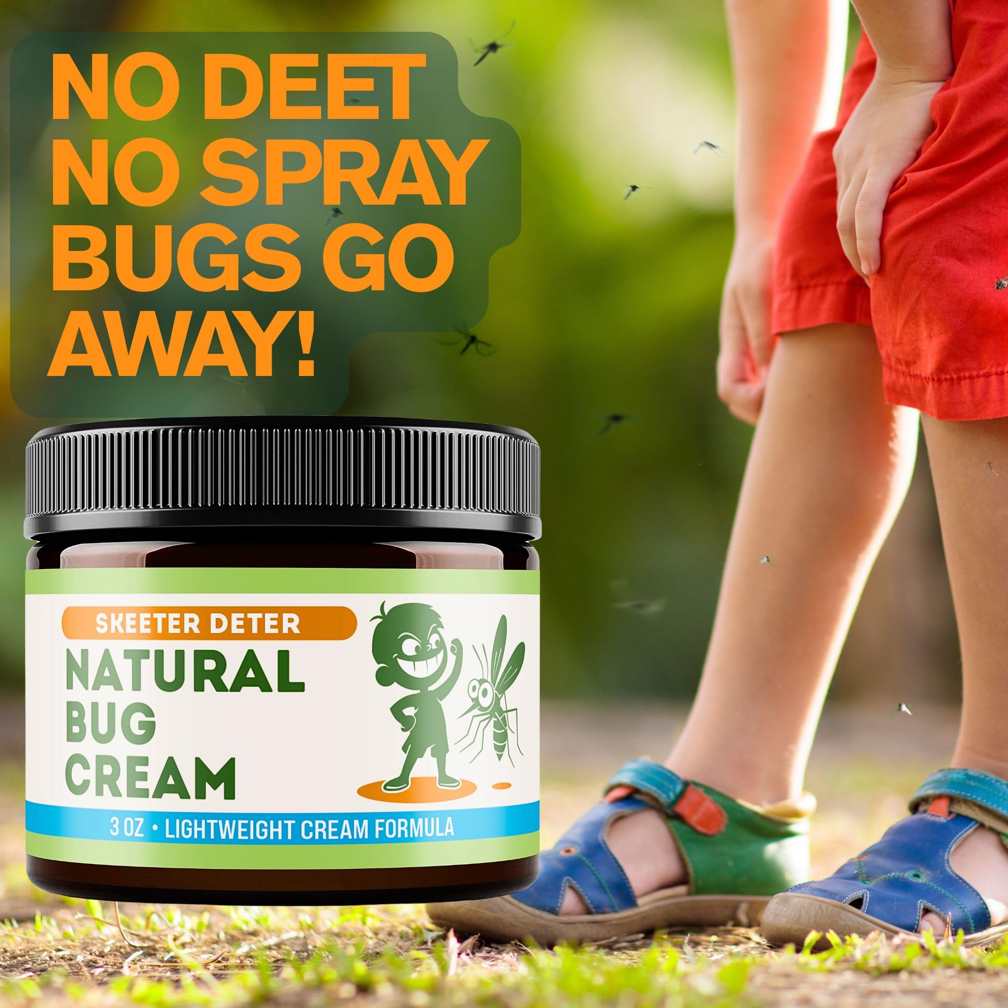 Magnum Solace Natural Bug Cream - No Spray Formula, Made with Plant Essential Oils, Safe for Kids